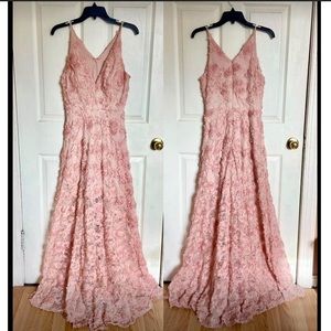 Pink lace dress, bridesmaid/prom
